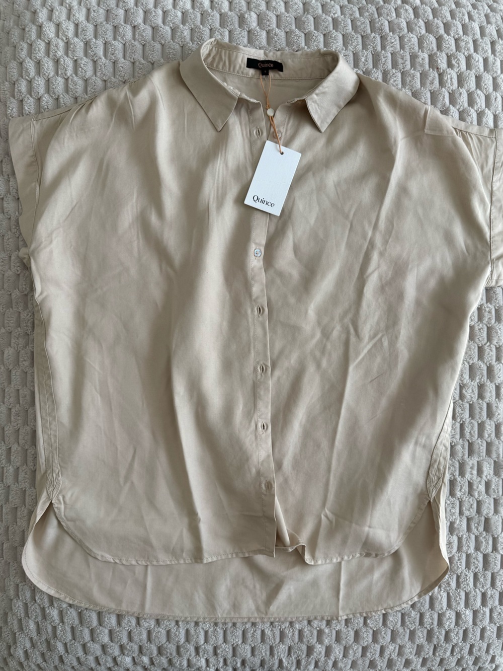 NWT Quince Sandstone Button-Front Shirt